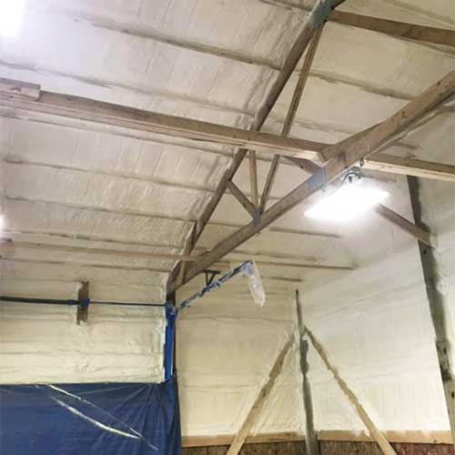 Upper pole building with SPF installed